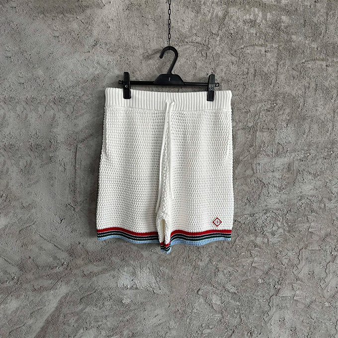 casablanca embroidered crochet knit shorts